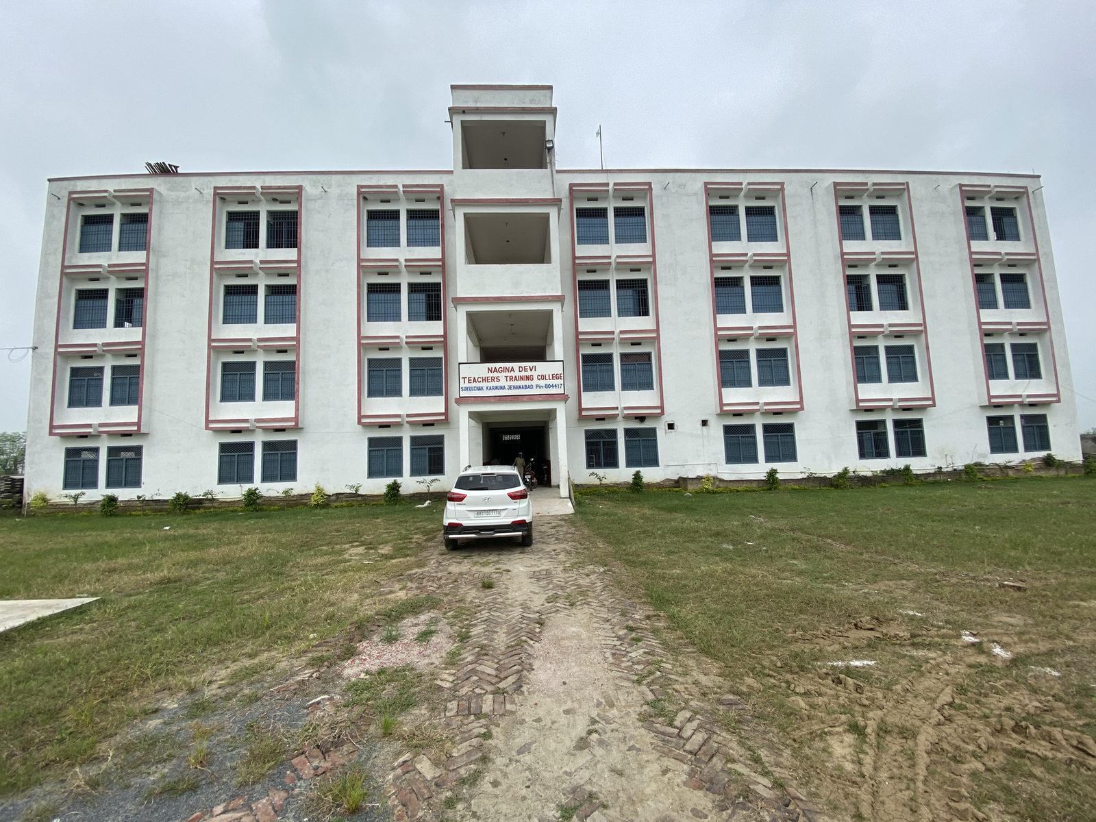 College building and approach road